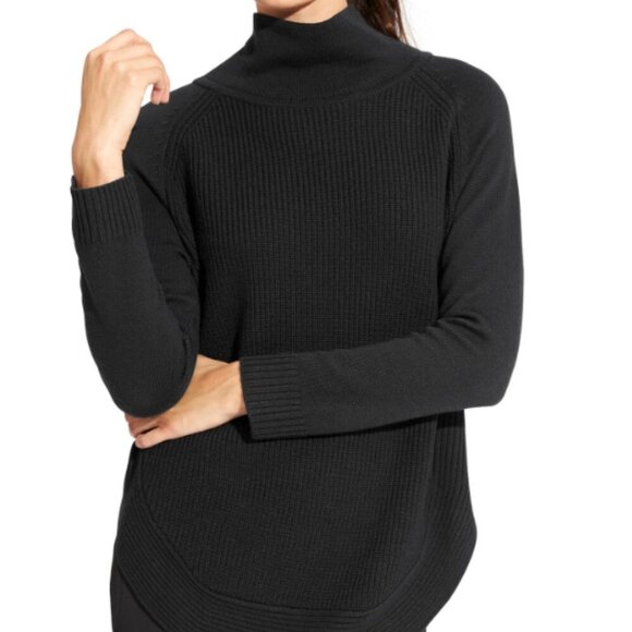 Athleta Sweater Womens S GREEN Ravine Tunic Merino Wool Ribbed Knit Long Sleeve - Picture 1 of 5